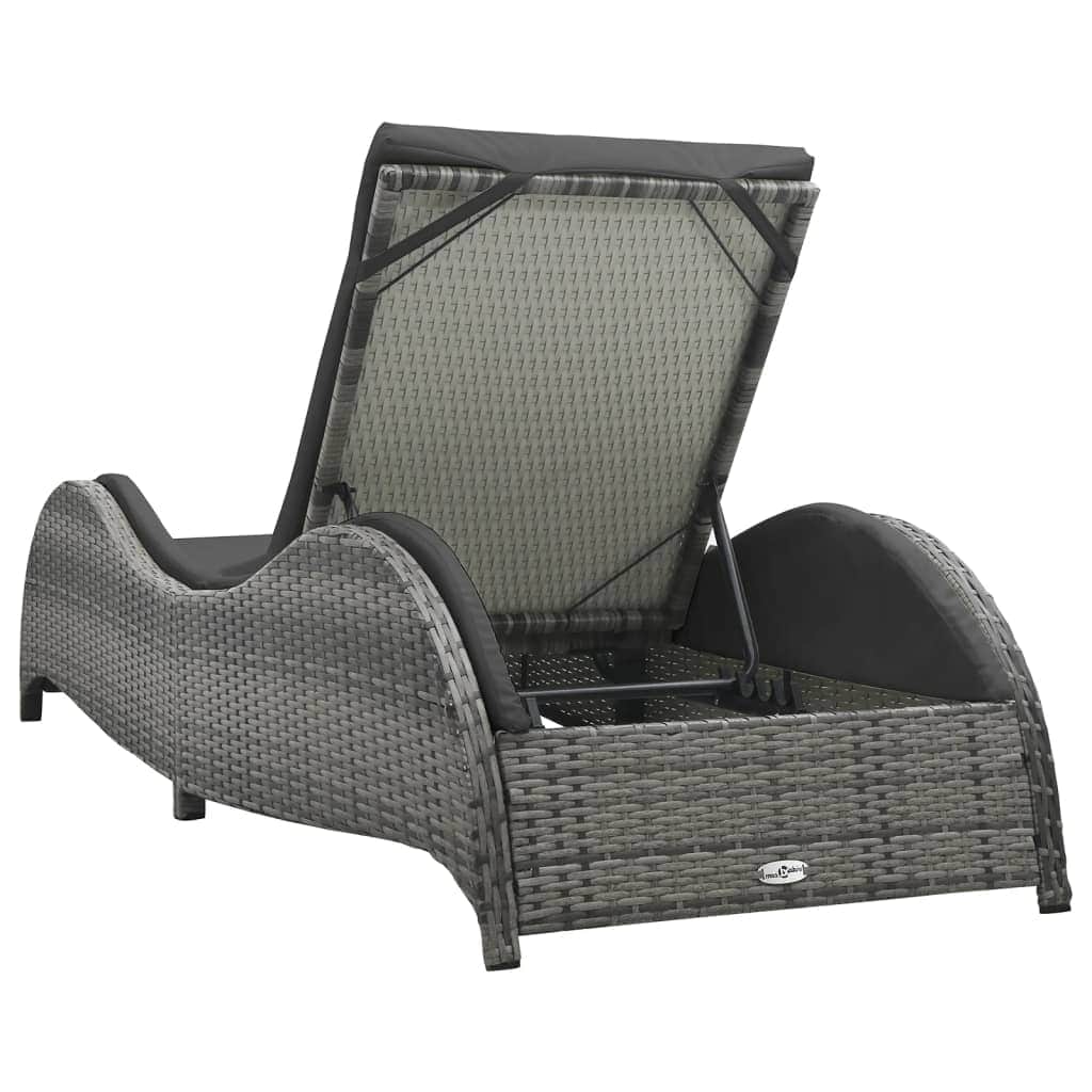 Elegant Sun Lounger with Cushion Poly Relaxing Seating Evening