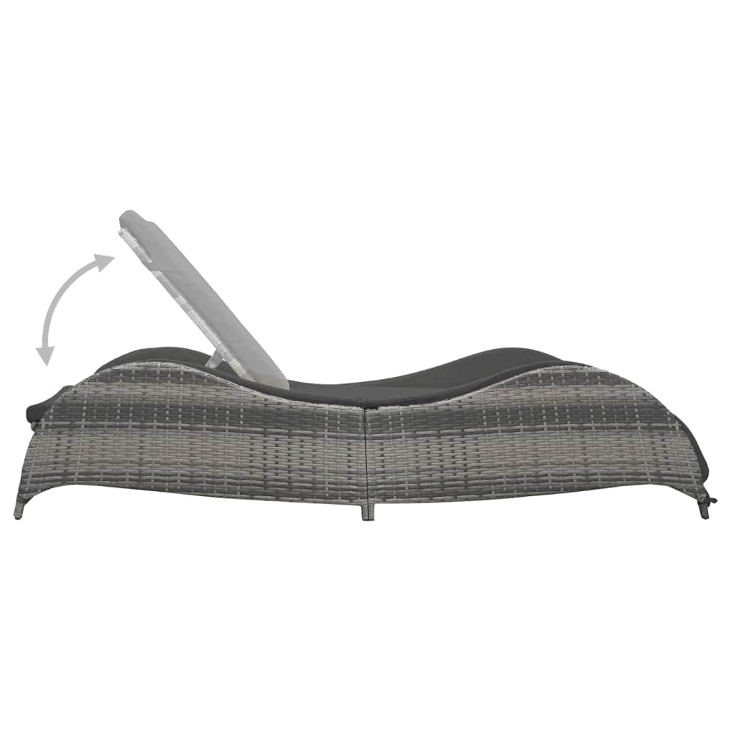 Elegant Sun Lounger with Cushion Poly Relaxing Seating Evening
