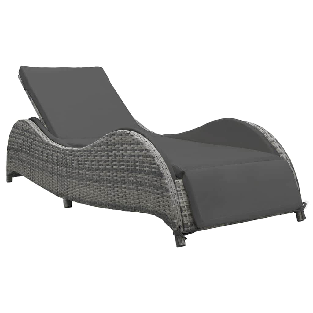 Elegant Sun Lounger with Cushion Poly Relaxing Seating Evening