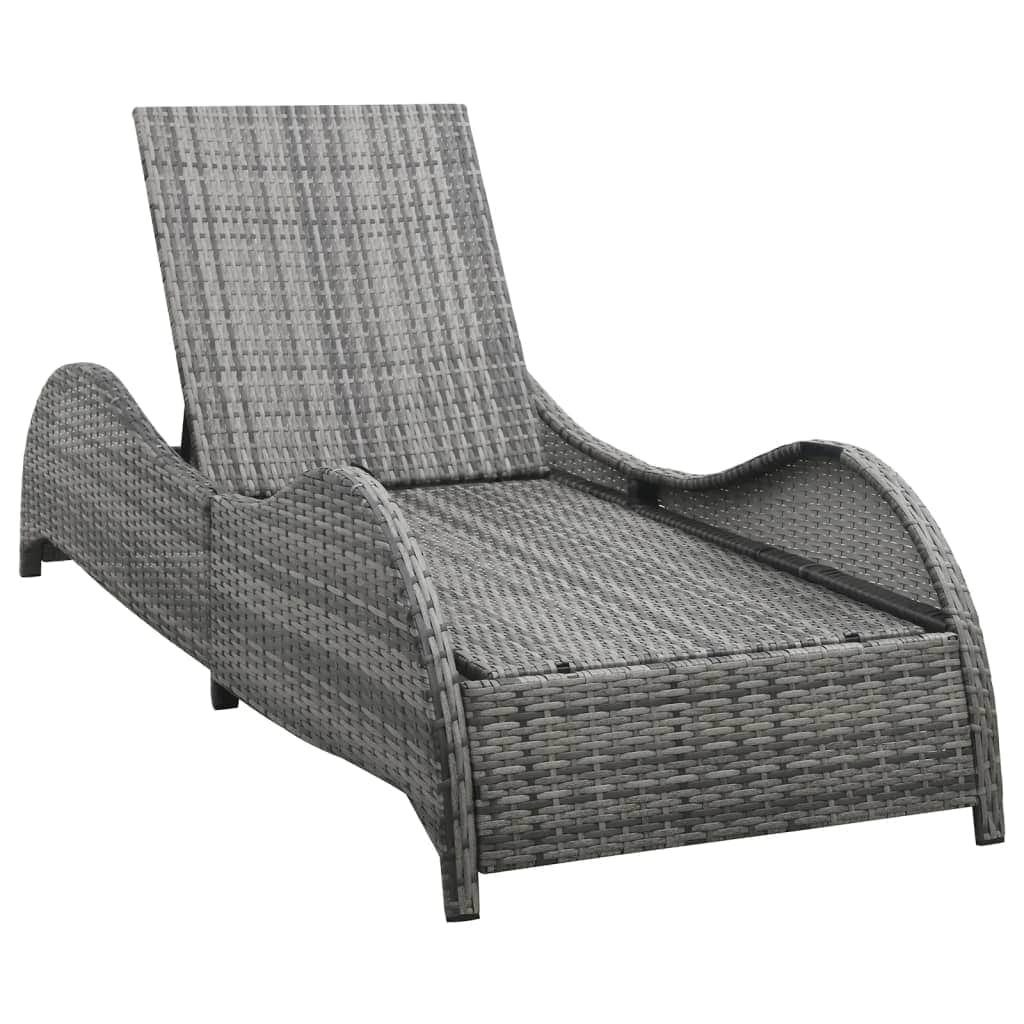 Elegant Sun Lounger with Cushion Poly Relaxing Seating Evening