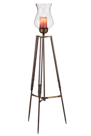 Tripod Candle Holder Floor Stand With Glass Globe Lamp