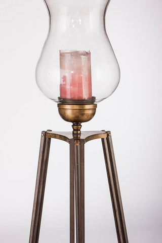 Elegant Tripod Candle Holder Floor Stand with Glass Globe Lamp