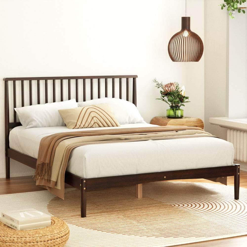 Elegant Walnut Double Bed Frame