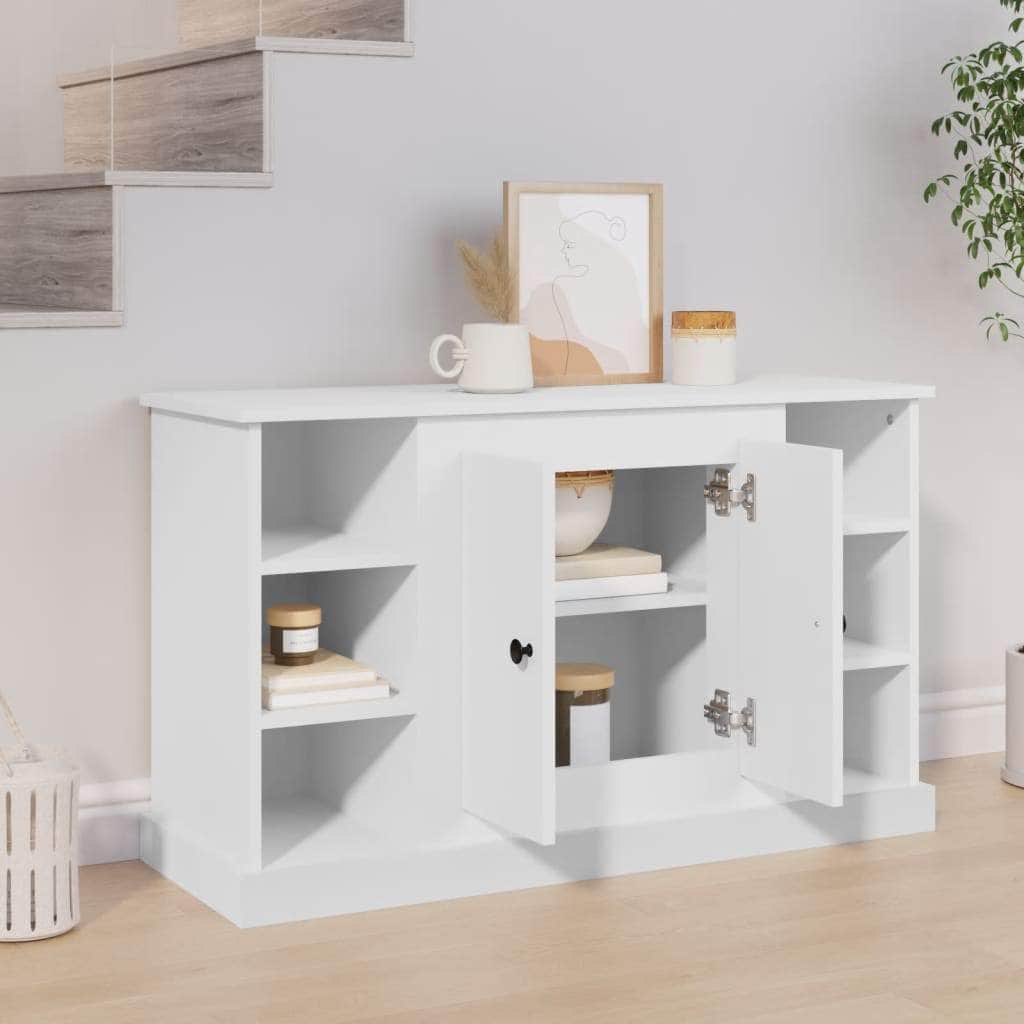 Elegant White Engineered Wood Sideboard