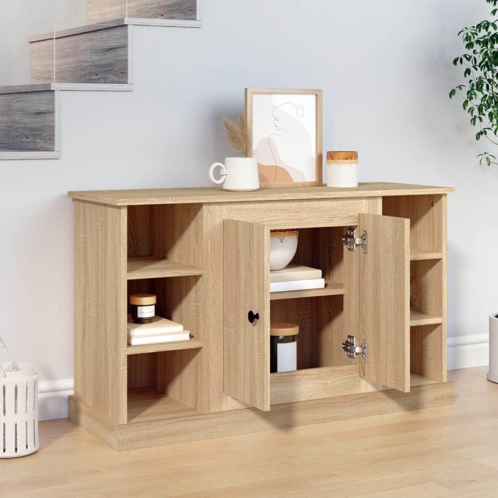 Elegant White Engineered Wood Sideboard