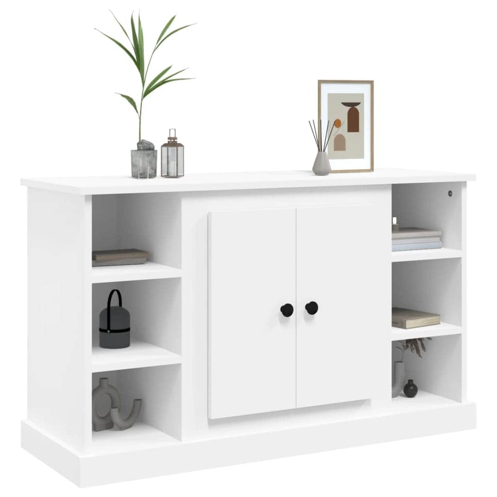 Elegant White Engineered Wood Sideboard