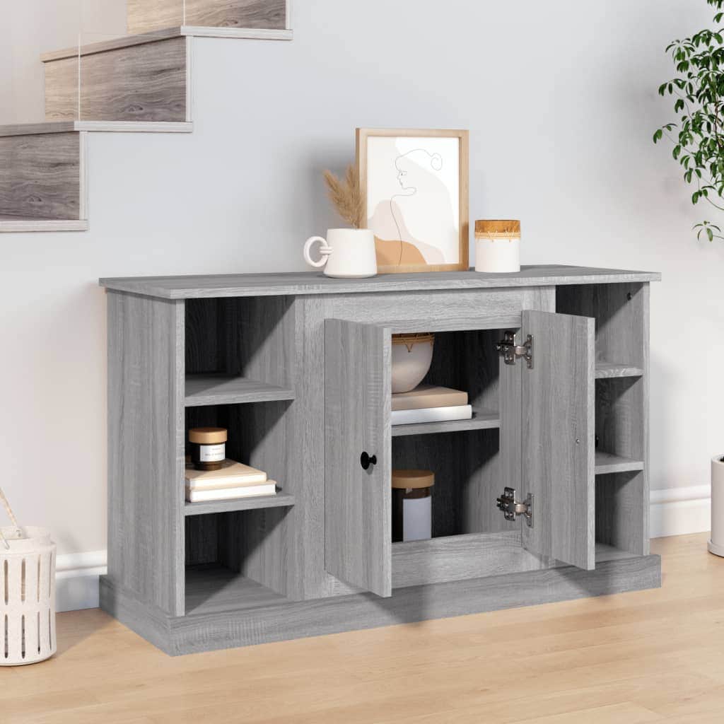Elegant White Engineered Wood Sideboard