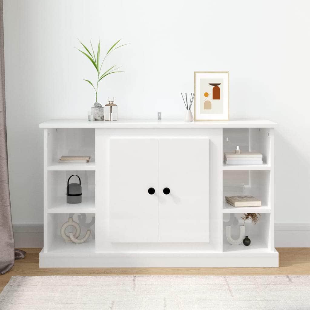 Elegant White Engineered Wood Sideboard