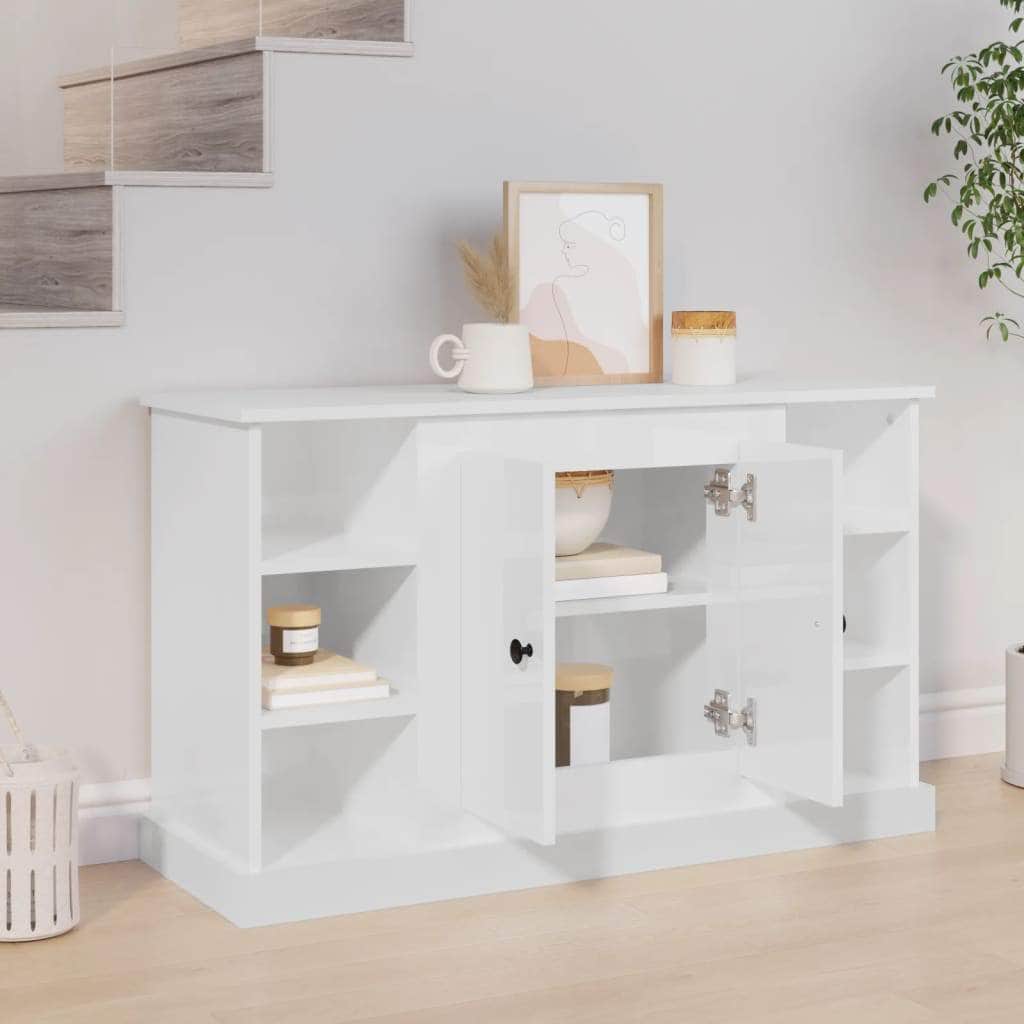 Elegant White Engineered Wood Sideboard