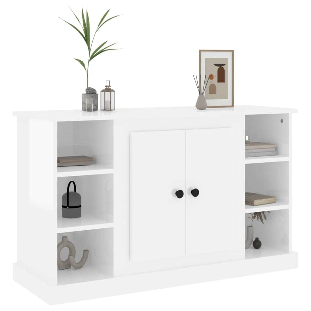 Elegant White Engineered Wood Sideboard