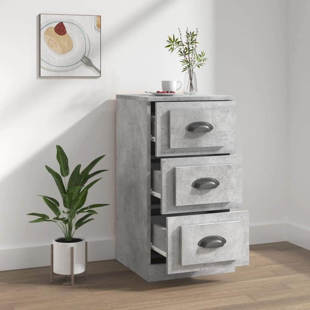 Elegant White Engineered Wood Sideboard