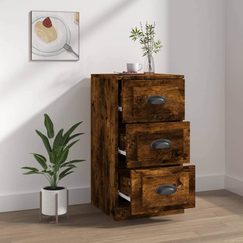Elegant White Engineered Wood Sideboard