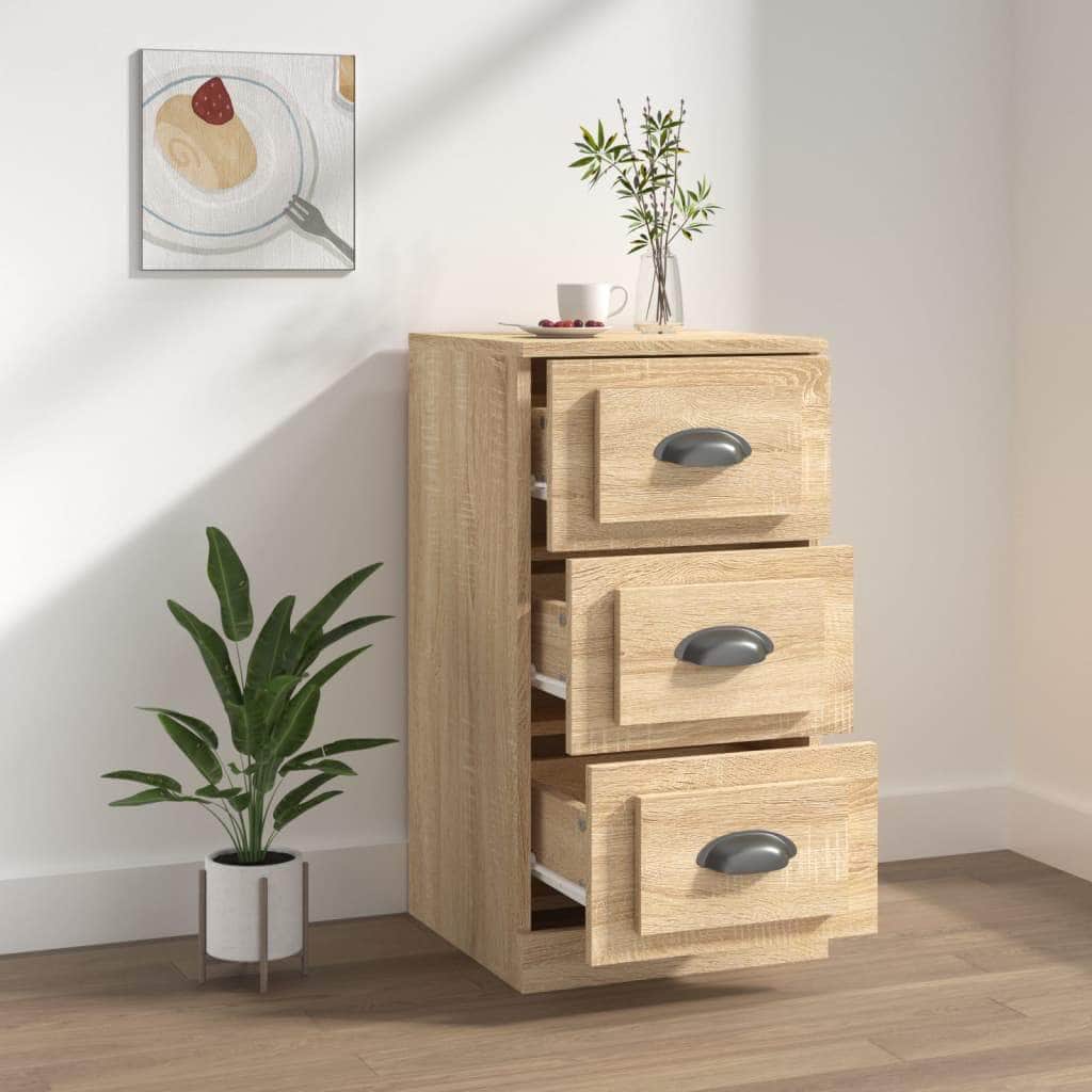 Elegant White Engineered Wood Sideboard