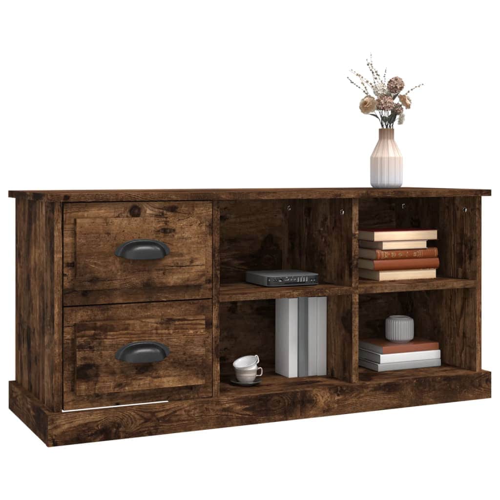 Elegant White Engineered Wood TV Cabinet