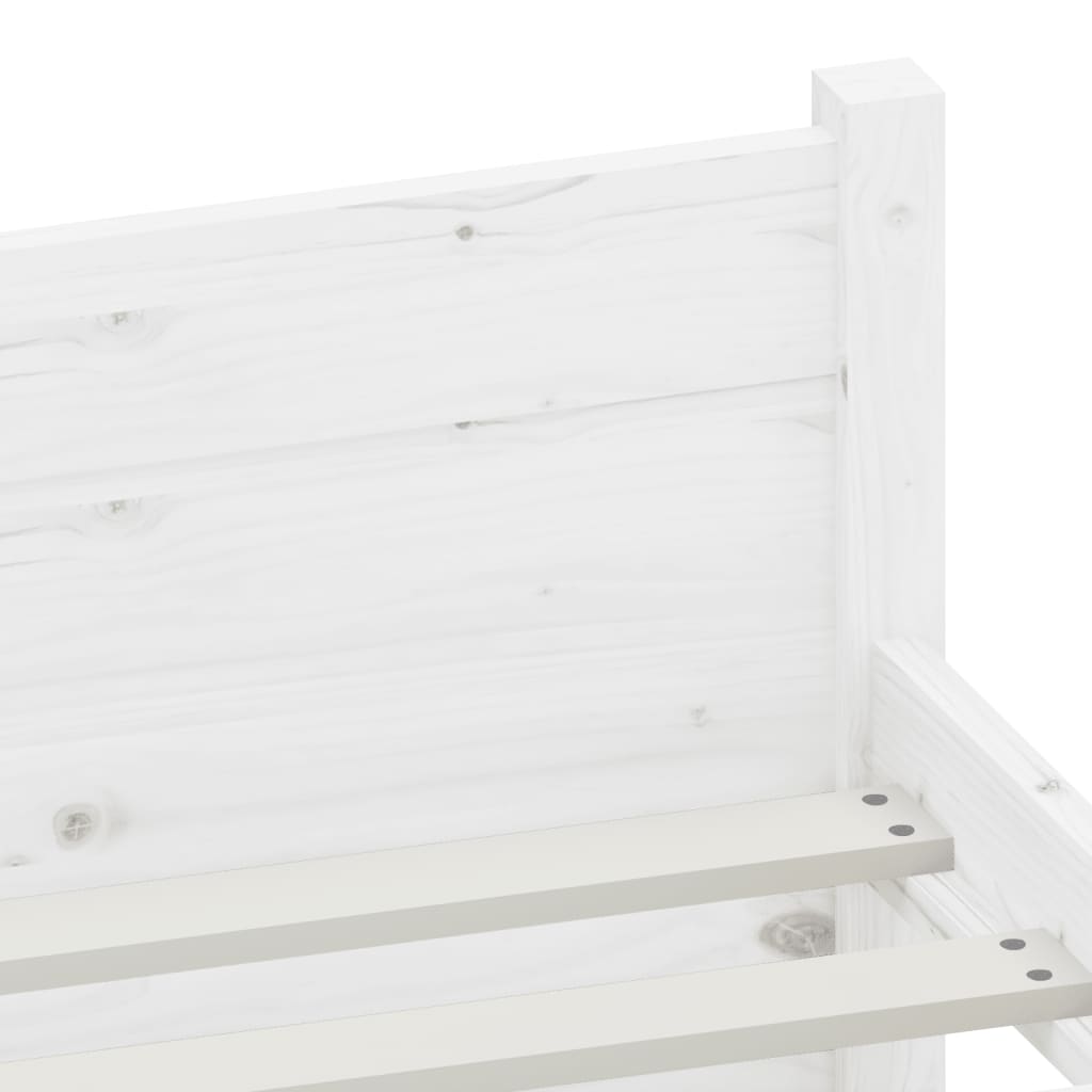 Elegant White Queen/King Single Solid Wood Bed Frame