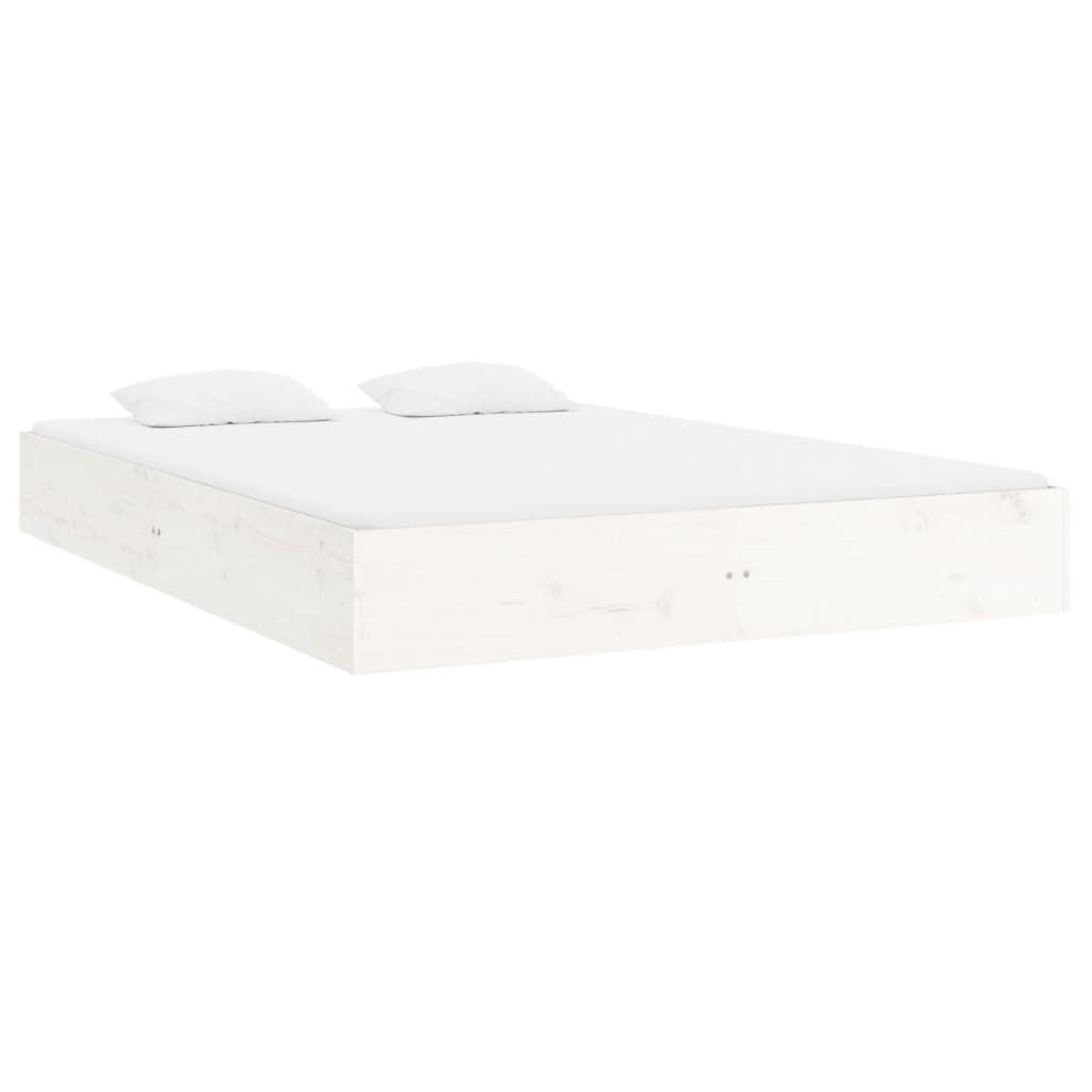 Elegant White Queen/King Single Solid Wood Bed Frame