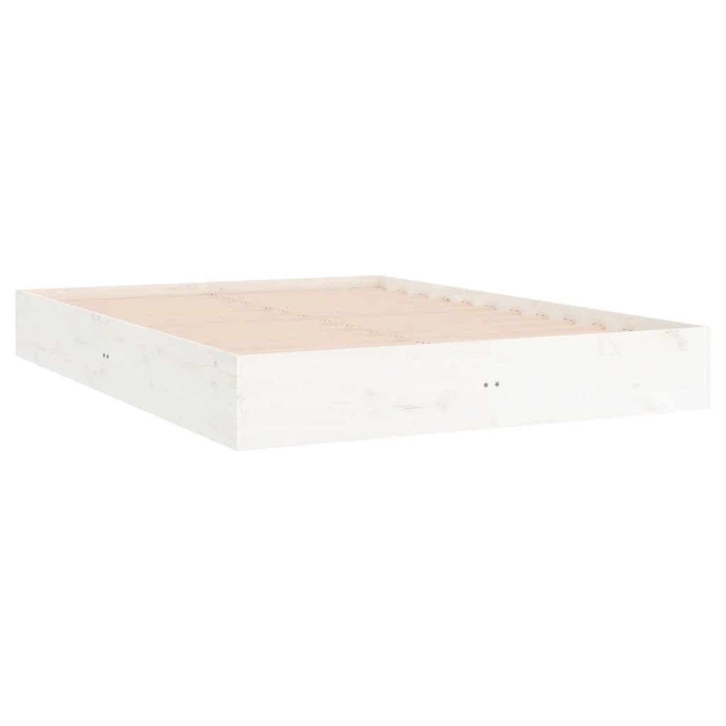 Elegant White Queen/King Single Solid Wood Bed Frame
