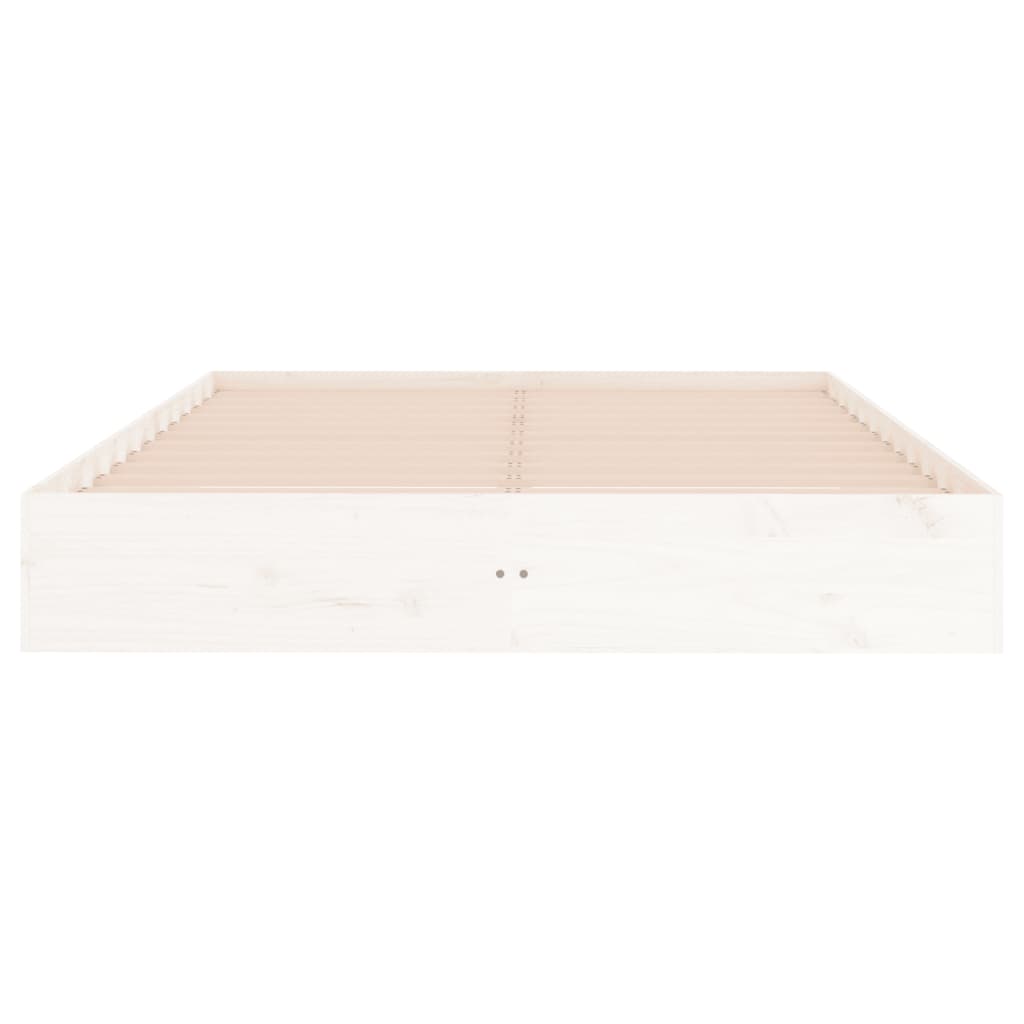 Elegant White Queen/King Single Solid Wood Bed Frame