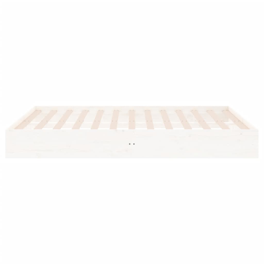 Elegant White Queen/King Single Solid Wood Bed Frame