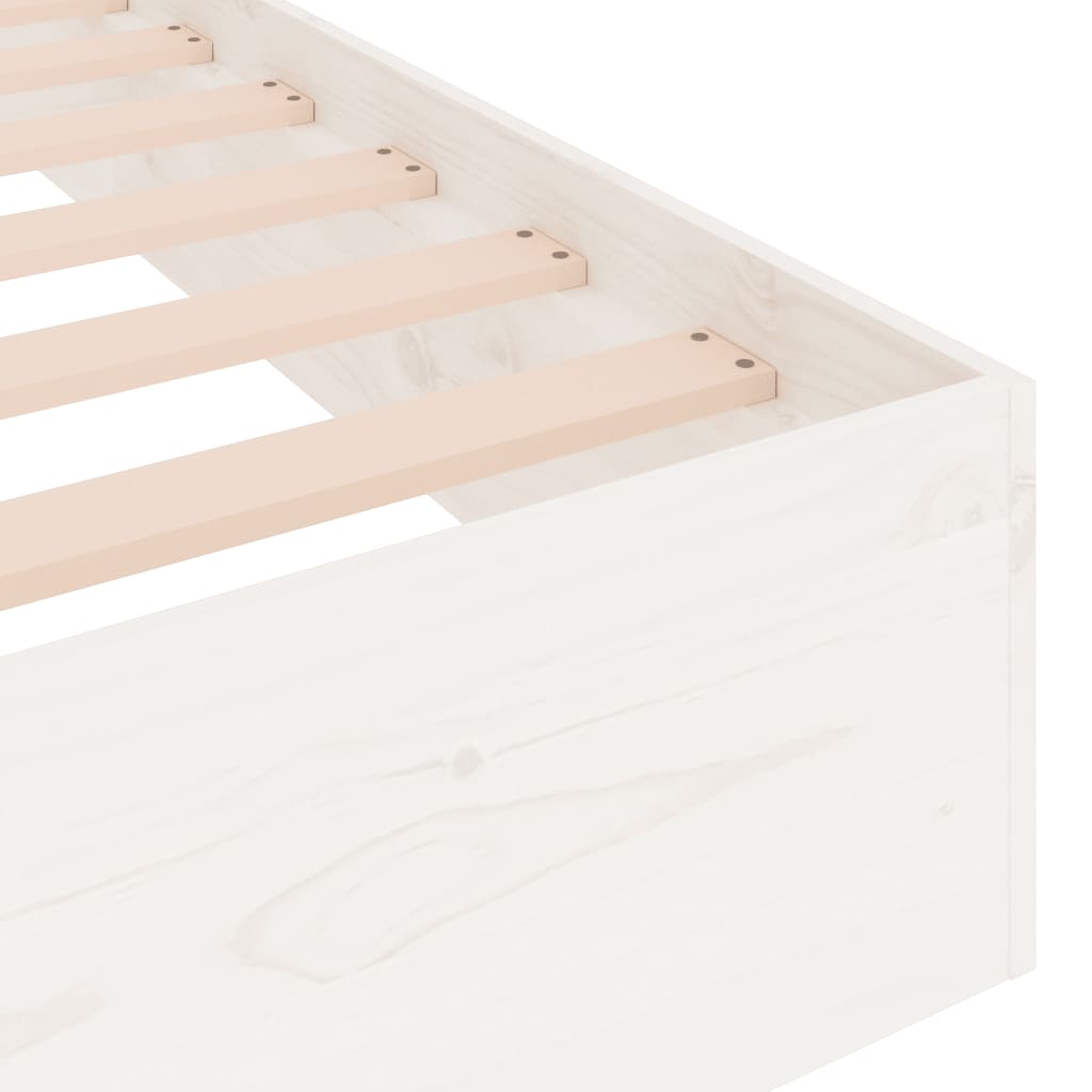 Elegant White Queen/King Single Solid Wood Bed Frame