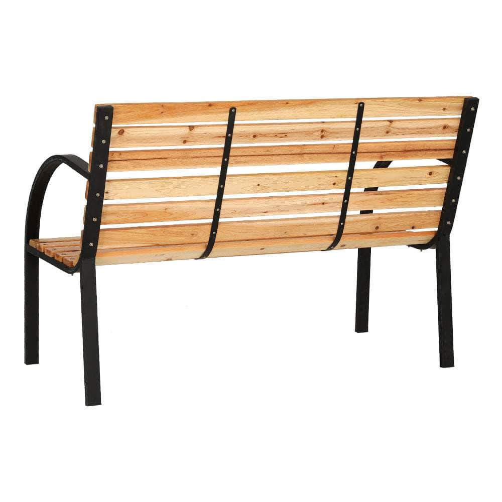 Outdoor Chairs - Elegant Wooden Steel Garden Bench