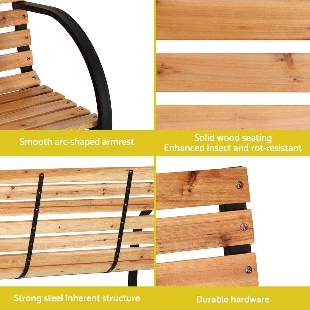 Elegant Wooden Steel Garden Bench | Wooden finish