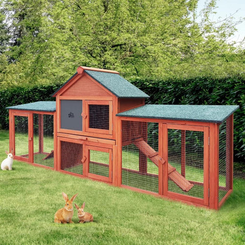 Elevate Your Bunny's Abode: A Stylish and Spacious Wooden Run Cage