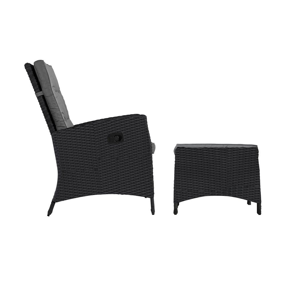Elevate Your Outdoor Experience with Luxurious Wicker Sun Lounge Sofas-Black\Grey