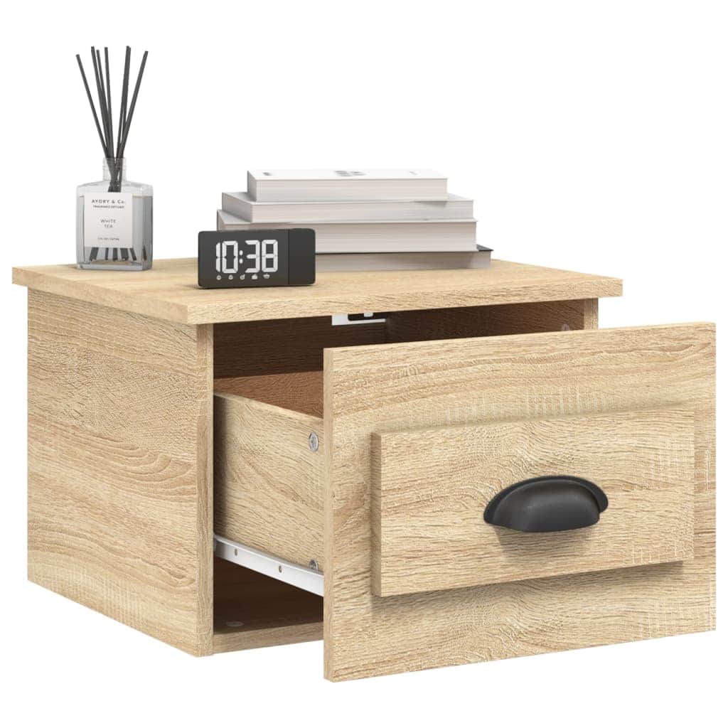 Elevated Dreamscape: Set of 2 Wall-mounted White Bedside Cabinets
