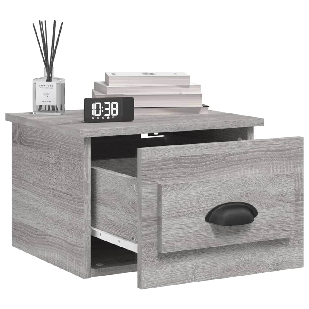 Elevated Dreamscape: Set of 2 Wall-mounted White Bedside Cabinets