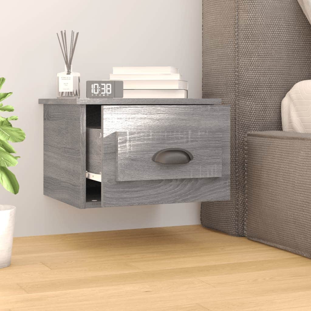 Elevated Dreamscape: Set of 2 Wall-mounted White Bedside Cabinets