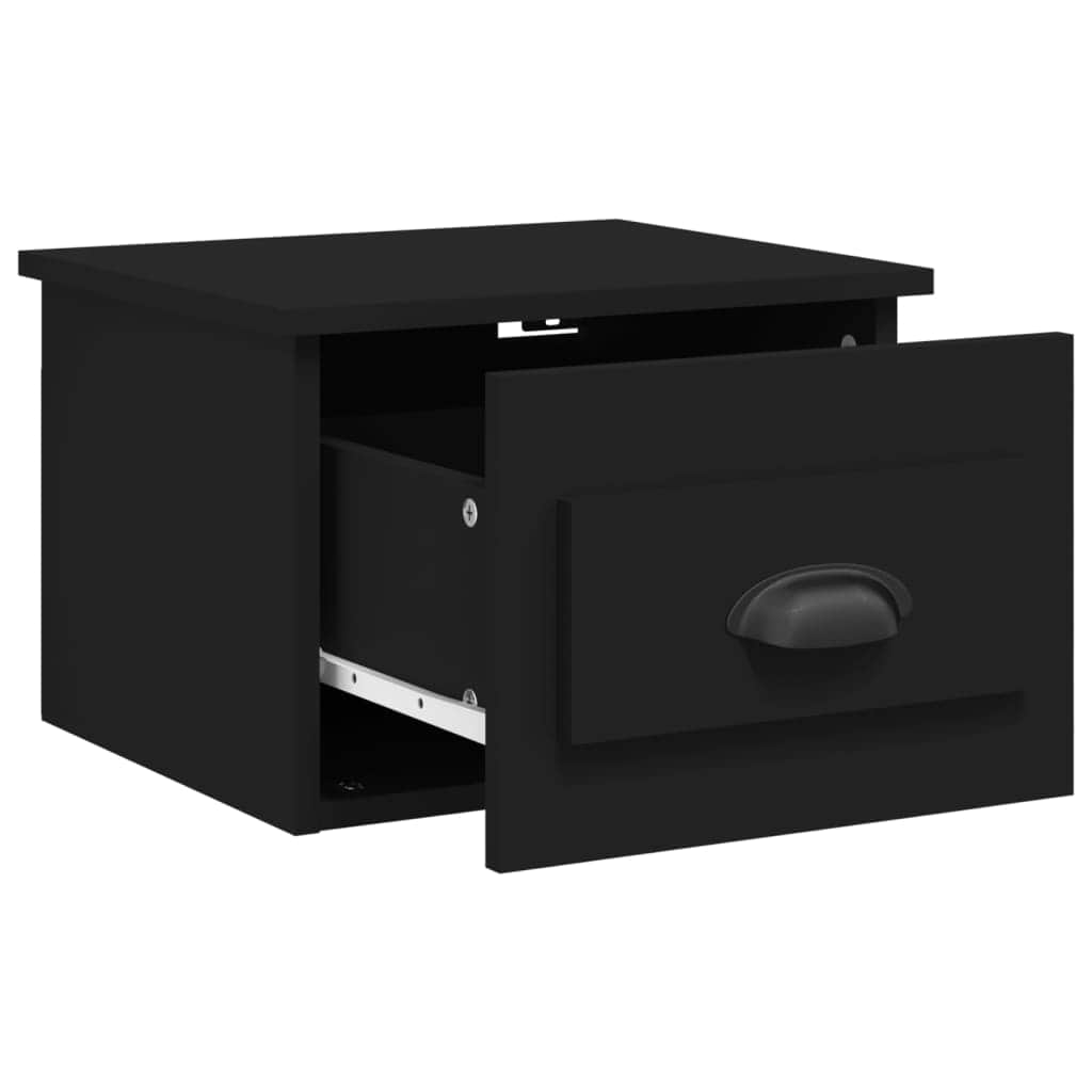 Elevated Dreamscape: Set of 2 Wall-mounted White Bedside Cabinets