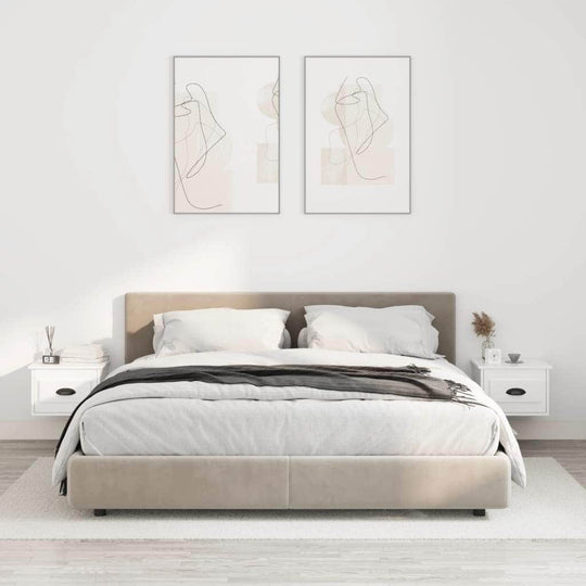 Elevated Dreamscape: Set of 2 Wall-mounted White Bedside