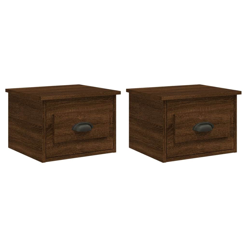 Elevated Dreamscape: Set of 2 Wall-mounted White Bedside Cabinets