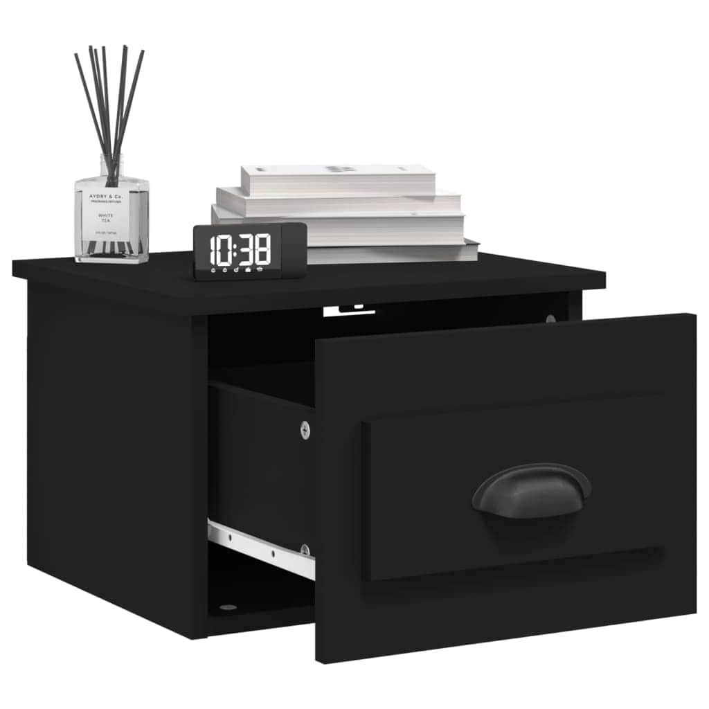 Elevated Dreamscape: Set of 2 Wall-mounted White Bedside Cabinets