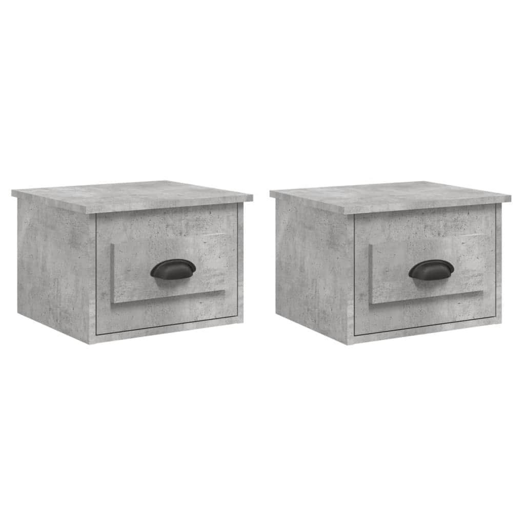 Elevated Dreamscape: Set of 2 Wall-mounted White Bedside Cabinets