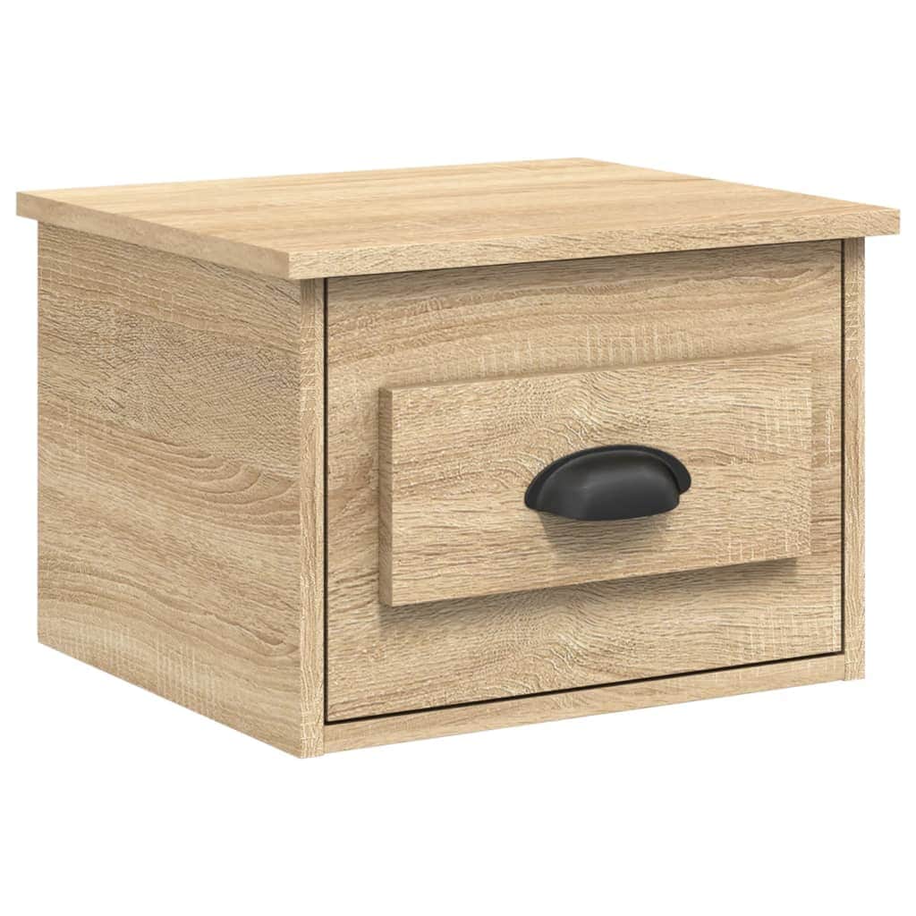 Elevated Dreamscape: Set of 2 Wall-mounted White Bedside Cabinets