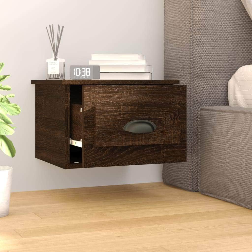 Elevated Dreamscape: Set of 2 Wall-mounted White Bedside Cabinets