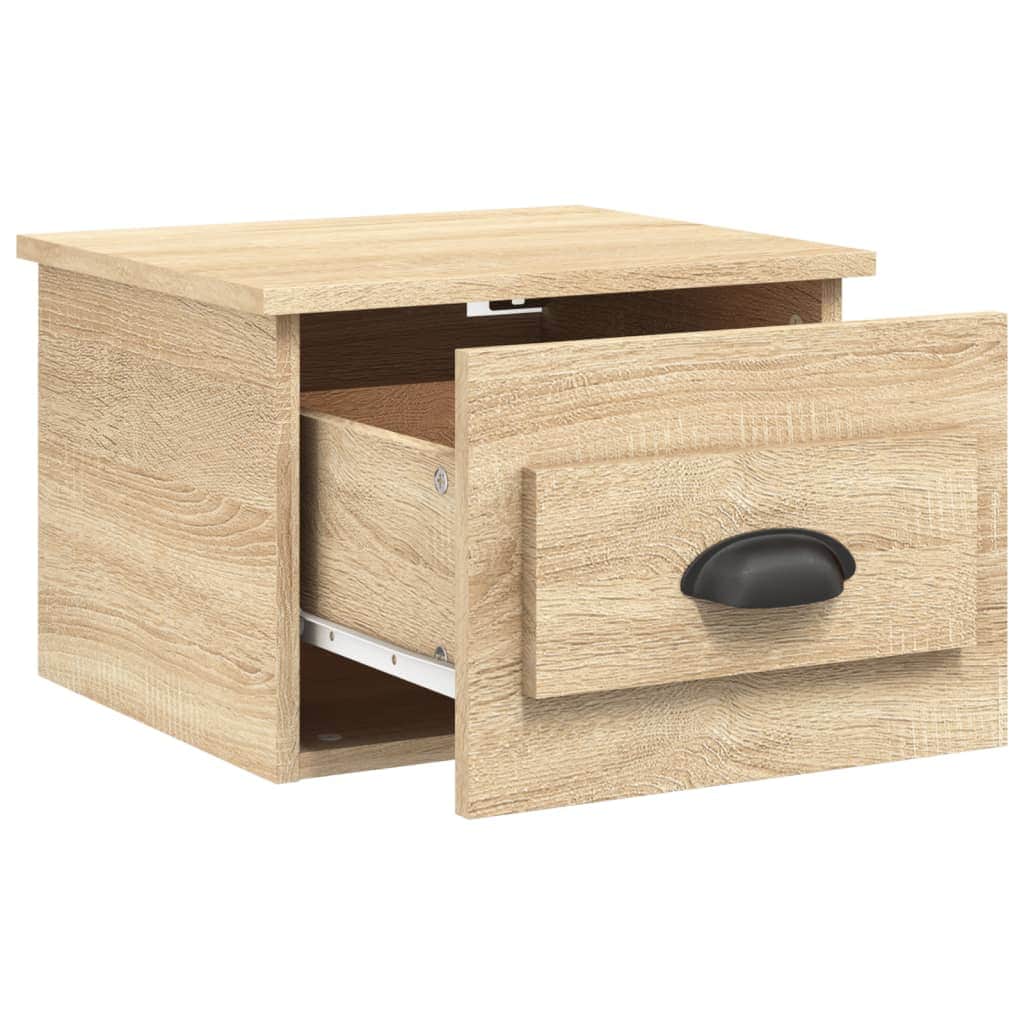 Elevated Dreamscape: Set of 2 Wall-mounted White Bedside Cabinets