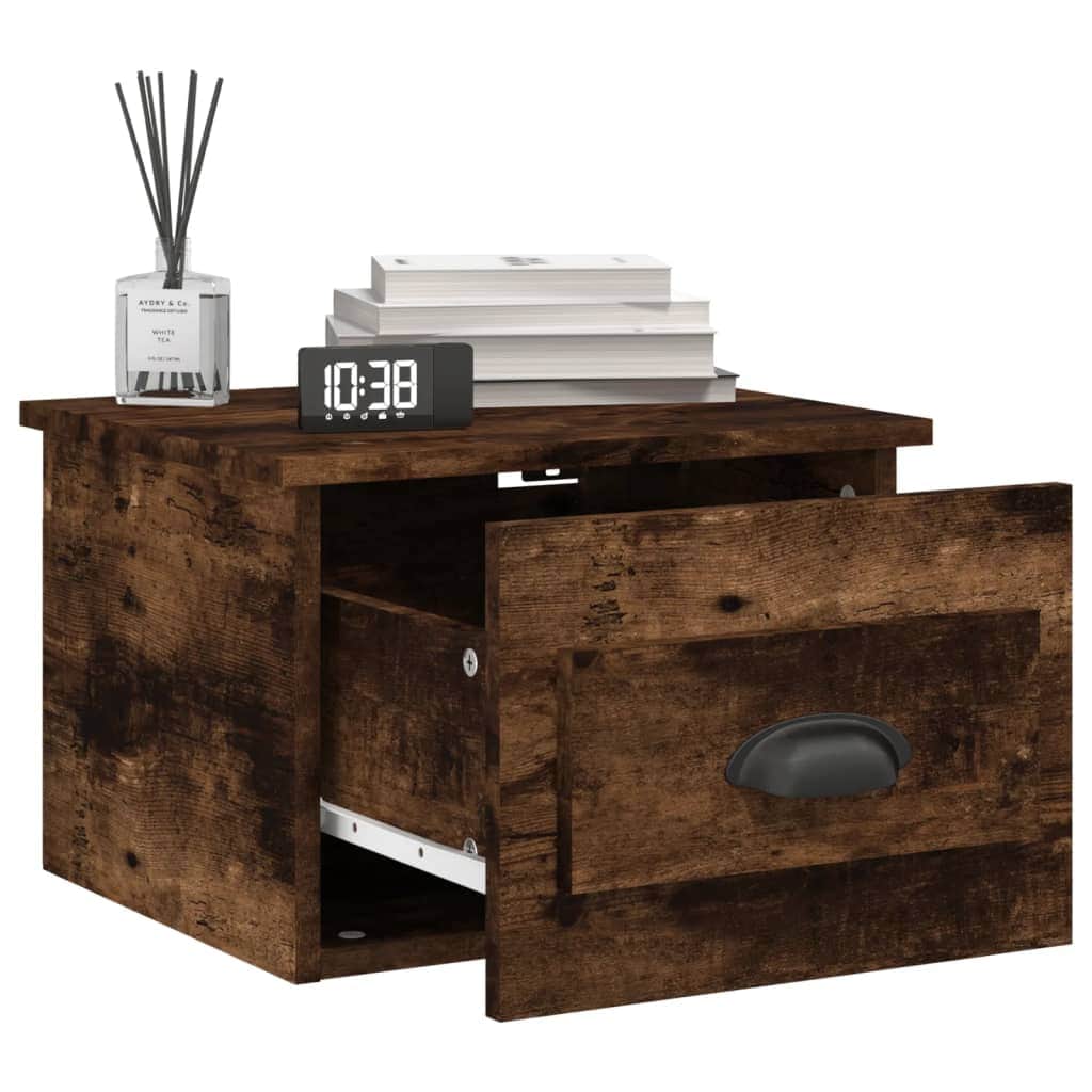 Elevated Dreamscape: Set of 2 Wall-mounted White Bedside Cabinets