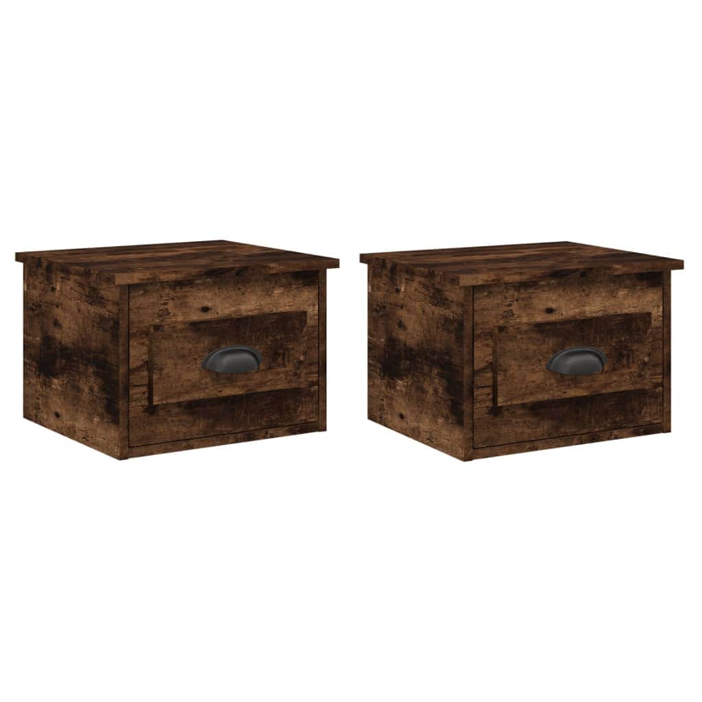 Elevated Dreamscape: Set of 2 Wall-mounted White Bedside Cabinets
