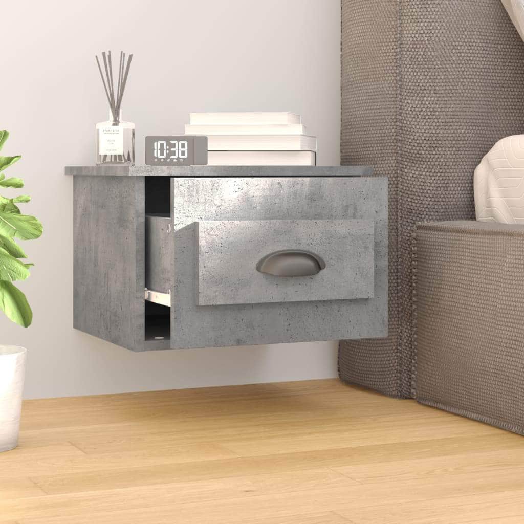 Elevated Dreamscape: Set of 2 Wall-mounted White Bedside Cabinets