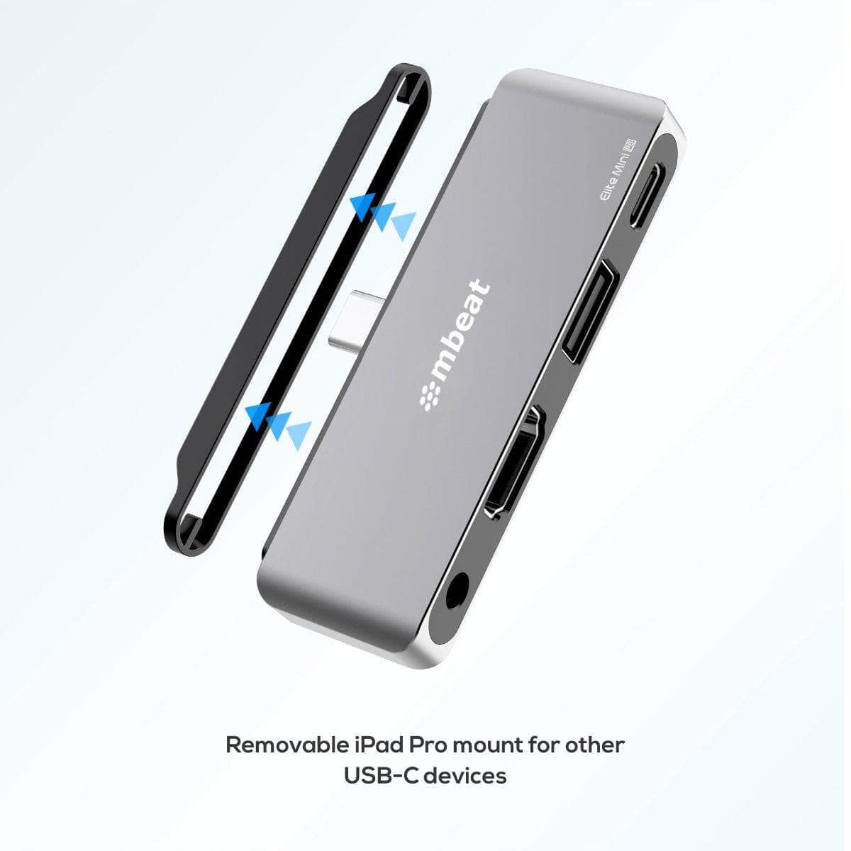 Elite Mini 4-In-1 Usb-C Mobile Hub For Ipad Pro, Usb-C Tablet And Laptop