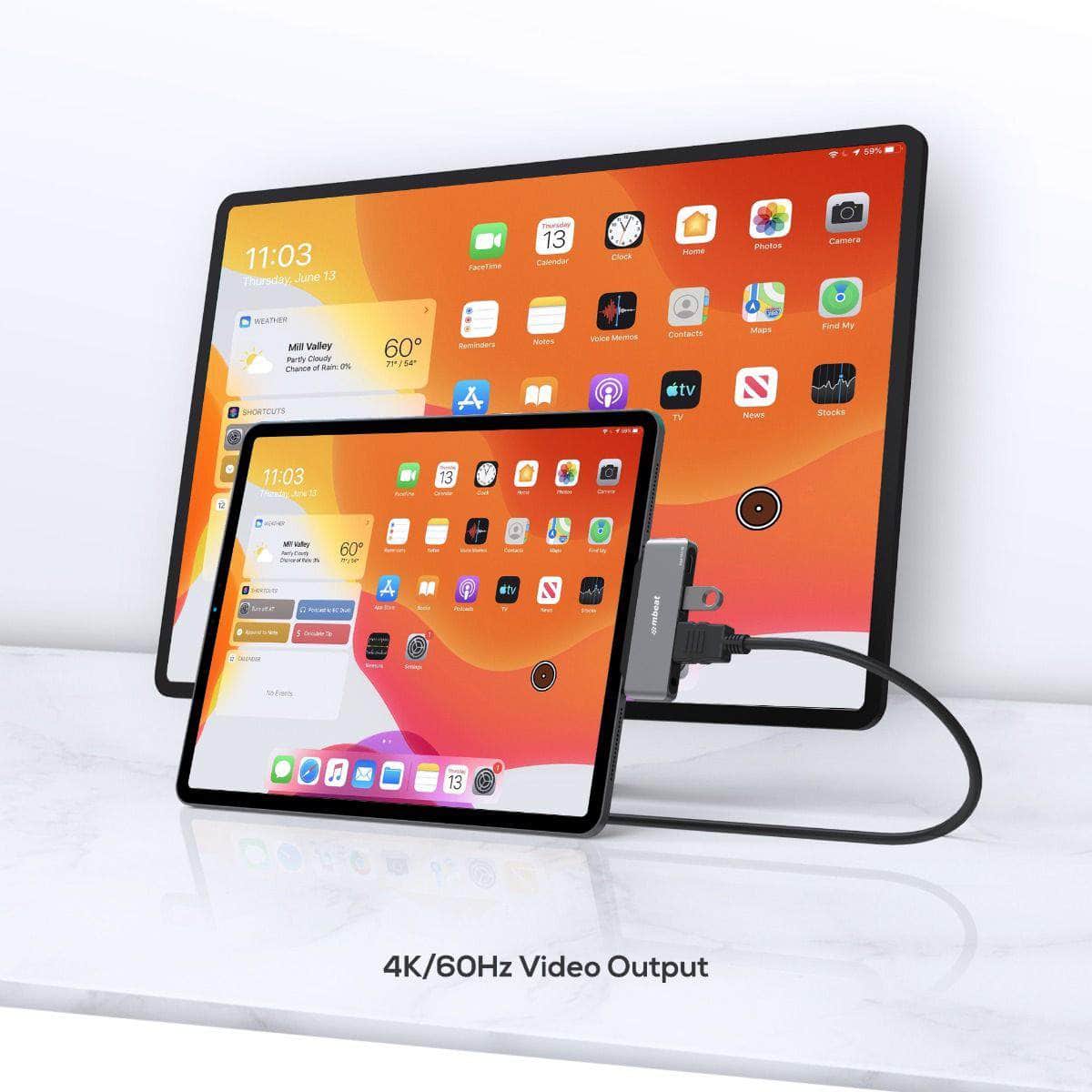 Elite Mini 4-In-1 Usb-C Mobile Hub For Ipad Pro, Usb-C Tablet And Laptop