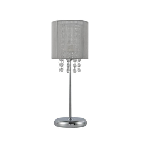 Emilia Table Lamp with Acrylic Drops - Grey Shade