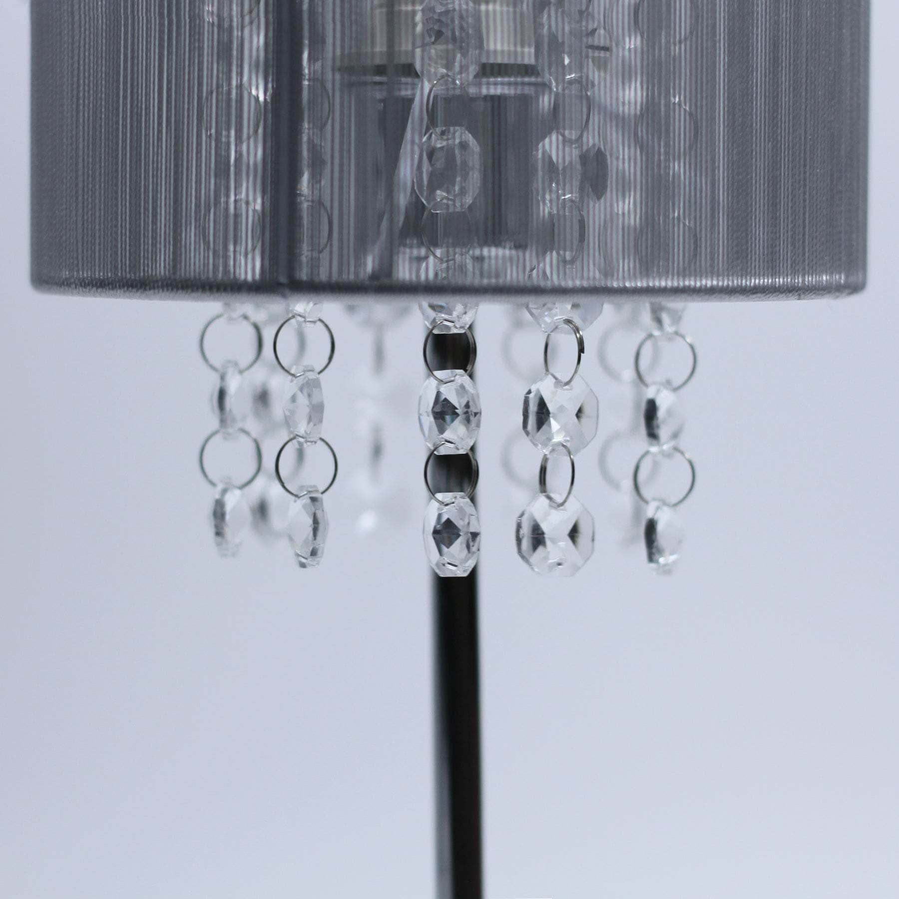 Emilia Table Lamp with Acrylic Drops - Grey Shade