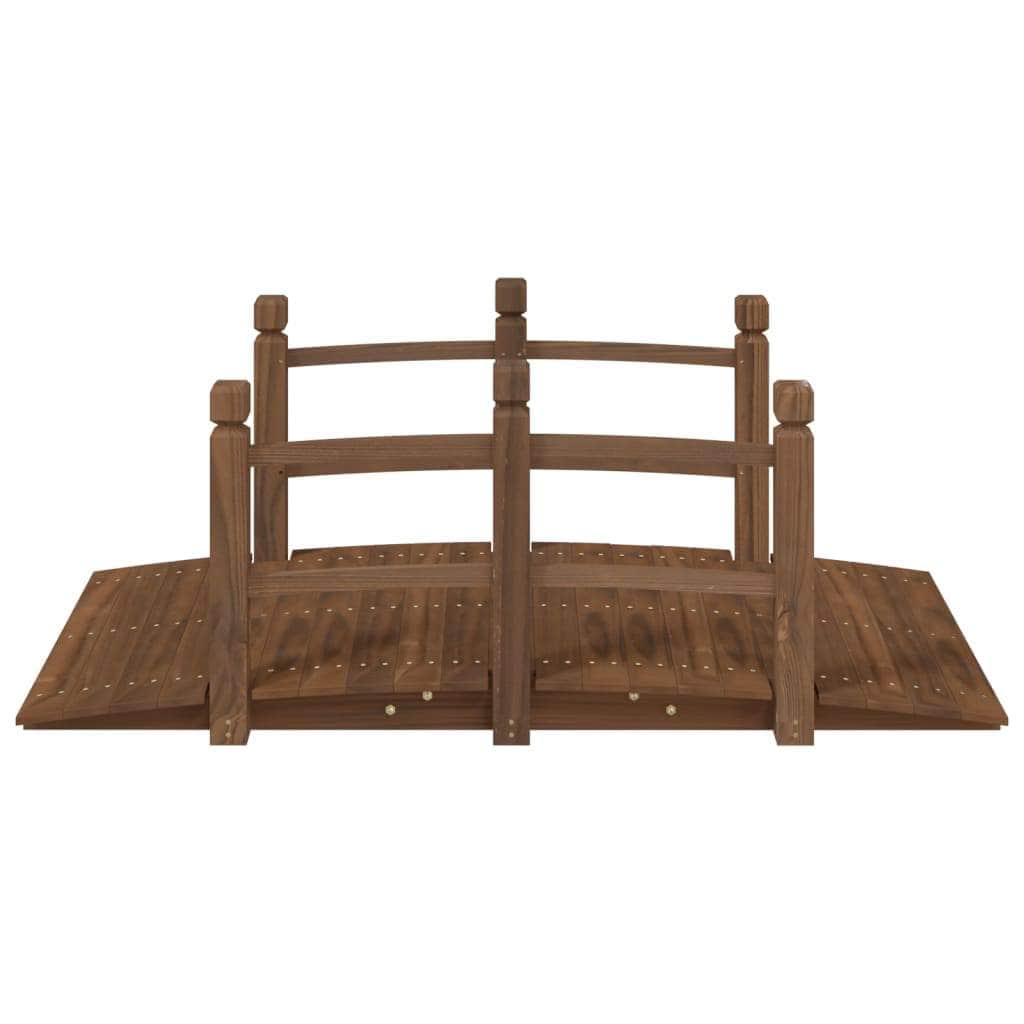 Enchanted Pathway: Solid Wood Spruce Garden Bridge with Railings