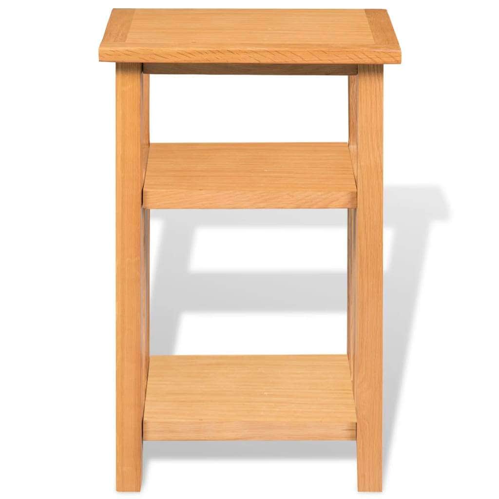 End Table with Magazine Shelf  Solid Oak Wood
