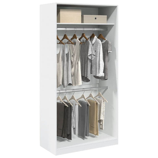 Engineered Wood Wardrobe Cabinet Freestanding Clothes Closet