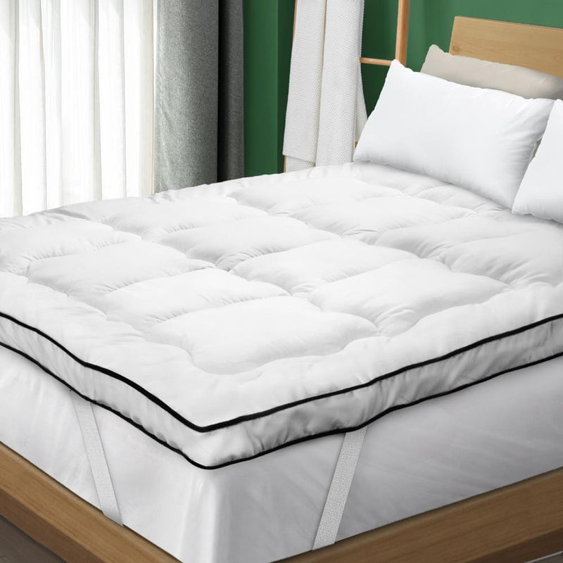 Single - Enhance Your Sleep with our Single-Size Microfibre Pillowtop Mattress Protector Cover-Single\King Single